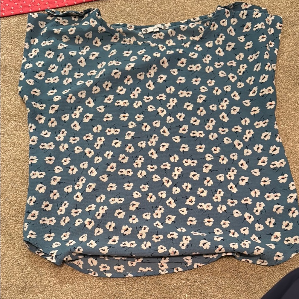 Floral Blue Blouse
